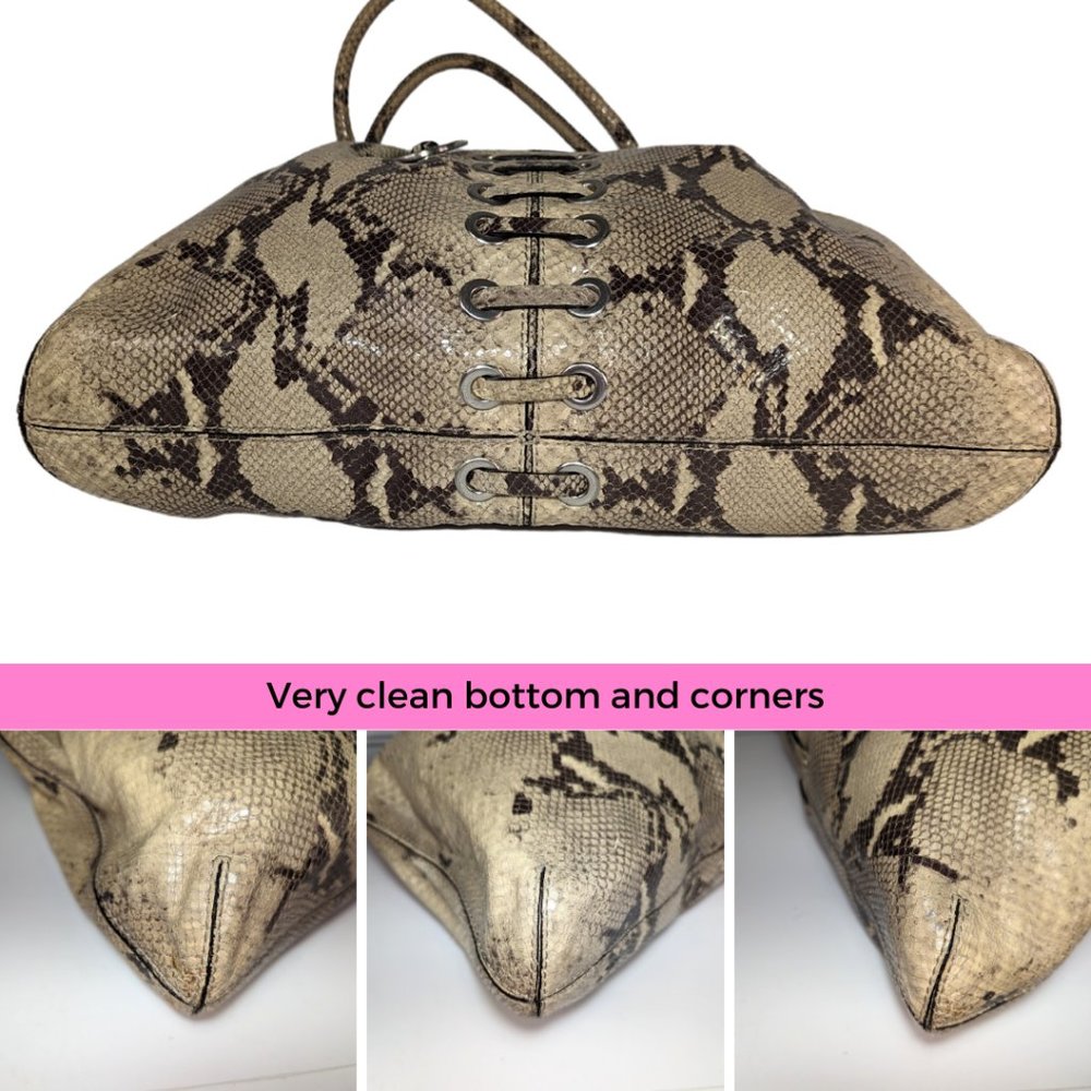 Michael Kors Embossed Snake Large Slouchy Hobo Bag EUC - Picture 9 of 13